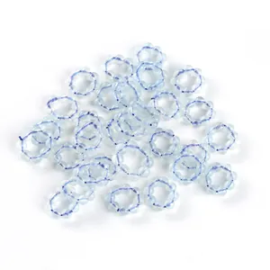 Premium natural ice-blue aquamarine crystal spacer rings for handmade DIY jewelry