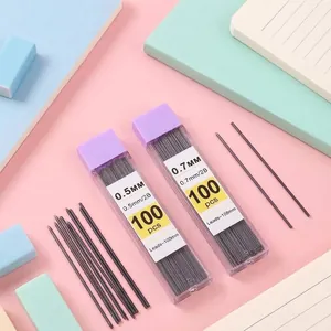 Detail showing 0.5mm and 0.7mm mechanical pencil lead refills in protective cases