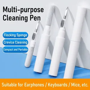 Multifunctional Bluetooth Earphone Cleaning Pen Kit Dust Removal Tool With Flocking Sponge Brush Metal Nib For Mobile Phone Case Port