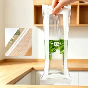 Thickened double-seal long strip food storage bag for leak-proof refrigerator organization
