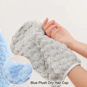 Super absorbent coral fleece hand towel with cloud texture for kitchen and bathroom