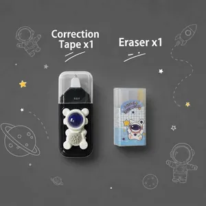 Astronaut themed stationery set with correction tape and eraser for school
