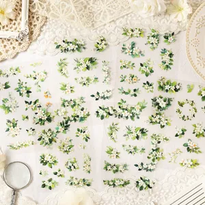 Vintage pastoral floral sticker collection for DIY handbooks and decorative journals