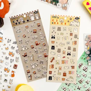 Cute cartoon animal sticker sheets for DIY handbook scrapbooking and creative crafts