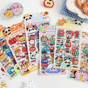 Colorful cartoon PET sticker sheets for scrapbooking and creative DIY journaling