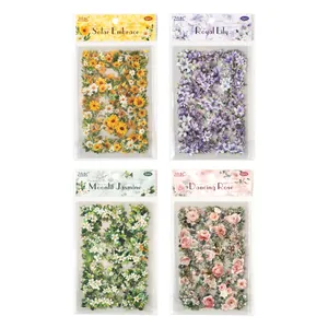 Vintage floral stickers set for journaling featuring rose and lily patterns