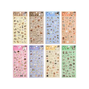 Set of 8 cute animal cartoon stickers for DIY scrapbooking and crafts