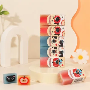 Goma de borrar sándwich gato manzana con diseño cortable para estudiantes y escolares
