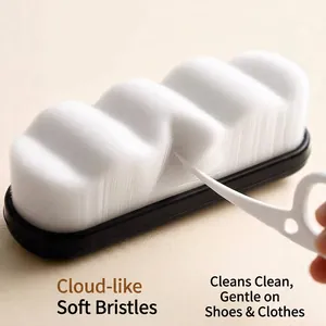 Nano soft bristled shoe brush with ultra soft white wave bristles for cleaning