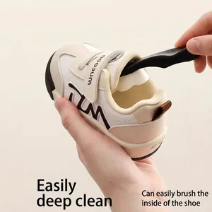 Ergonomic nano soft bristle shoe brush for deep cleaning inside sneakers without damage
