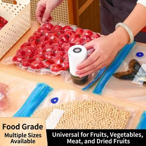Textured Food Vacuum Sealer Bags Reusable BPA Free Storage Bags With Electric Pump Option For Fridge Sous Vide Packing