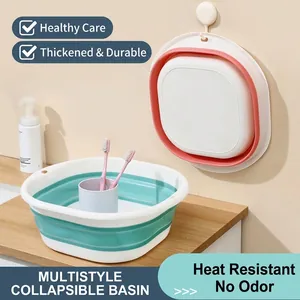 Portable multi-purpose collapsible washbasin for household laundry and travel use