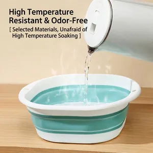 Portable foldable plastic washbasin for travel and camping with heat resistance feature