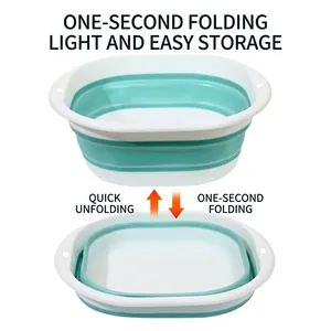 Portable foldable plastic washbasin for travel and home use