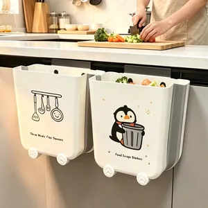Poubelle Pliante Murale pour Porte de Placard de Cuisine Grande Capacité Poubelle Repliable Poubelle Suspendue Bac de Rangement en Plastique Maison Bureau