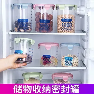 Airtight Plastic Food Storage Jar With Sealed Lid Kitchen Cereal Grain Container Transparent PP Box For Milk Powder
