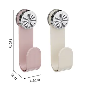 Detailed dimensions of cream wall-mounted vacuum suction cup hooks for kitchen