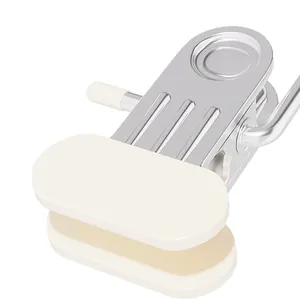 5Pcs Portable Stainless Steel Travel Laundry Clips Multipurpose Drying Hooks For Socks Towels Pants Clothes Hanger Clips With Dipped Coating