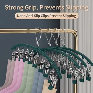 Multi-clip socks drying rack with non-slip clips for indoor and balcony use