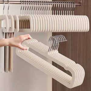 Antislip Gevlokte Hangers Fluwelen Hanger Spoorloos Ruimtebesparende Kledinghanger Voor Pakken Broeken Jurken Thuis Organisator
