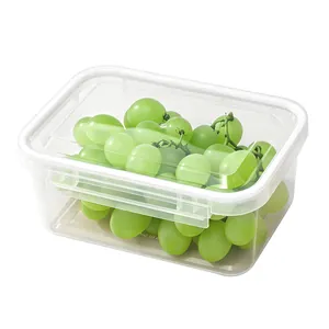 Large transparent airtight food storage container for fruit and vegetable fridge organization