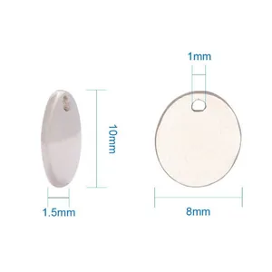 Small round metal pendant tag with dimensions 10mm x 8mm for jewelry making DIY