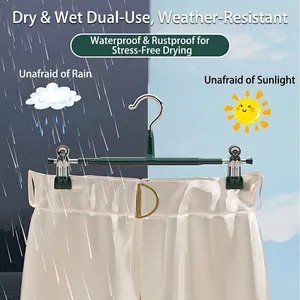 Waterproof non-marking pants hanger with adjustable clips for wet and dry use