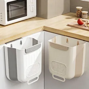 Cubo de Basura Plegable de Pared para Cocina de Plástico Gran Capacidad Contenedor de Residuos para Puerta de Gabinete Baño