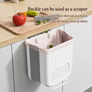 Cubo de basura plegable de gran capacidad montado en la pared para puertas de armario