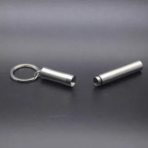 Premium portable titanium alloy toothpick holder container with keychain for travel use