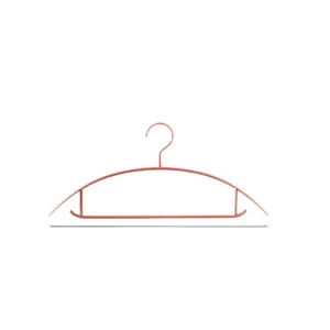Durable seamless non-slip pink clothes hanger featuring curved shoulder protection design