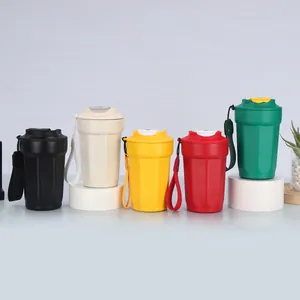 Gruppo di tazze da caffè ottagonali in acciaio inox 316 con laccetti
