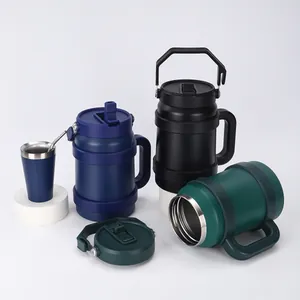 Collezione di grandi borracce termiche in acciaio inox in vari colori e tipi di tappo