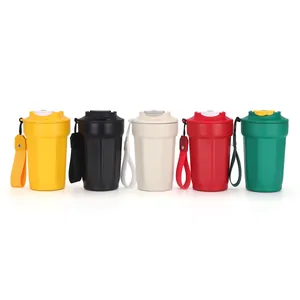 Tazze da caffè ottagonali in acciaio inox 316 portatili con lacci in 5 colori