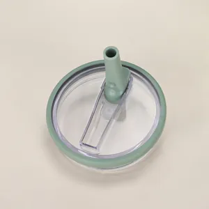 Durable sage green replacement lid for 40oz vacuum insulated tumbler with straw hole