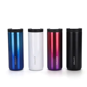 Set of four 304 stainless steel vacuum insulated portable coffee mugs in various colors