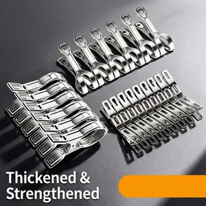 Modern Stainless Steel Clothespins Large Windproof Quilt Clips Strong Laundry Pegs For Drying Blankets Towels Clothes Home