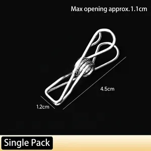 Wäscheklammer aus Edelstahl, 4,5 cm Metallclip für Wäsche und Snackbeutelversiegelung