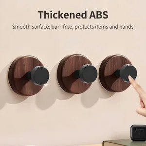 Vintage wood grain suction cup wall hooks set for door entryway and bathroom