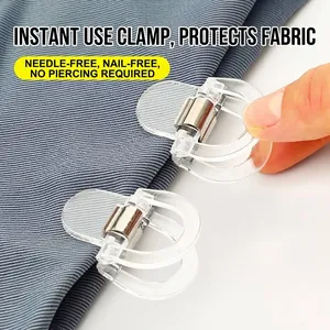 Transparent invisible adjustment clips for T-shirt hem and pants shortening