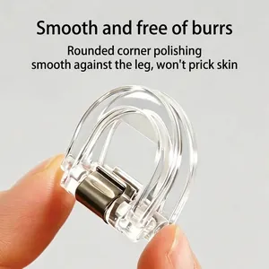 Invisible T-shirt shortening and hem adjustment clip in clear plastic