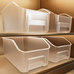 Drawer Type Cabinet Storage Box Rectangular Plastic Organizer For Kitchen Cupboard Tabletop Pantry Snacks Sundries Household Thickened PP Storage Basket