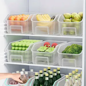 Transparent kitchen cabinet storage bin with U-shaped opening for easy access