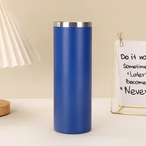 Minimalistischer blauer 20oz Edelstahl Vakuum Thermobecher für Auto und Reisen