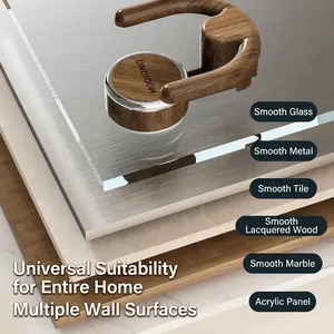 Vintage style wood grain suction cup hook for bathroom no-drill wall mounting