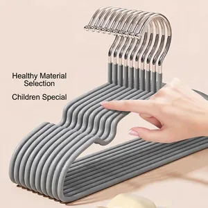 Durable non-slip children's clothes hangers with thickened PVC coating for infant nursery