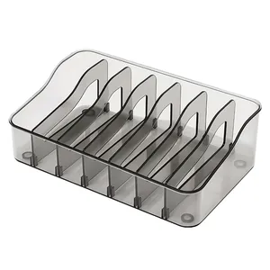 Kitchen Seasoning Bag Storage Box Multi-functional Divided PET Transparent Spice Packet Organizer Rack For Pantry Countertop