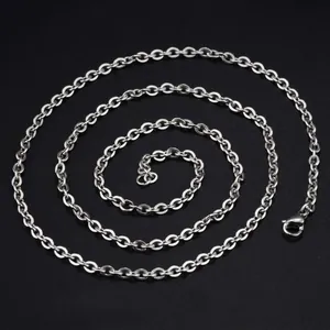 Durable minimalist stainless steel cable chain necklace with secure lobster clasp closure