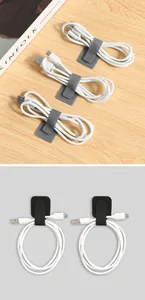 Self-adhesive Velcro cable ties for desktop wire management and cable organization