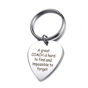 Heart Shaped Stainless Steel Keychain For Coach Teacher Appreciation Gift Hard To Find Motivational Engraved Key Ring